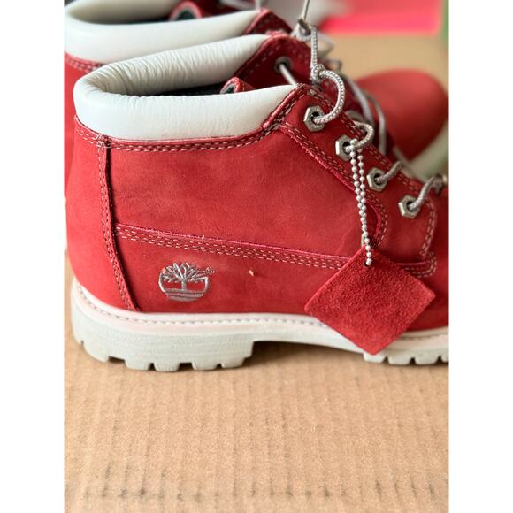 TIMBERLAND NELLIES DOUBLE RED NUBUCK WOMENS SIZE 8 - Picture 5 of 9